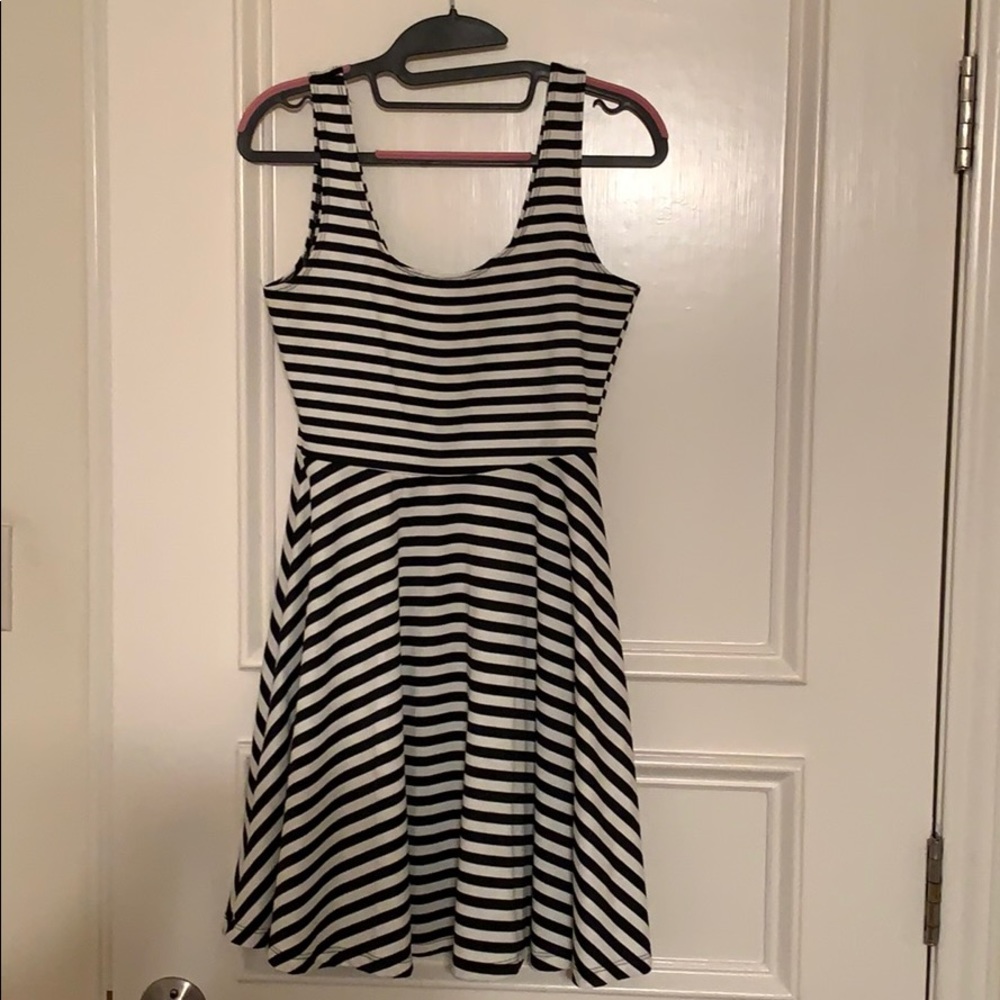 Bar III fit and flare striped dress